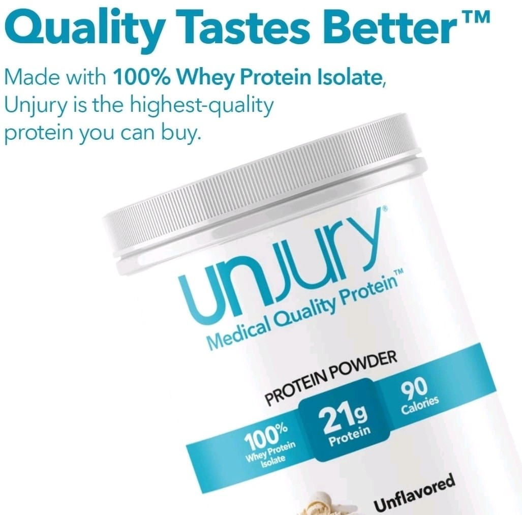 Hospital Approved – Unjury Unflavored Protein Powder, 21g 100% Whey Isolate