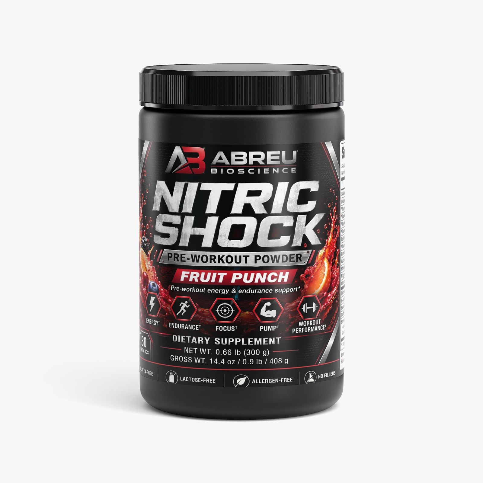Nitric Shock Pre-Workout Powder (Fruit Punch)
