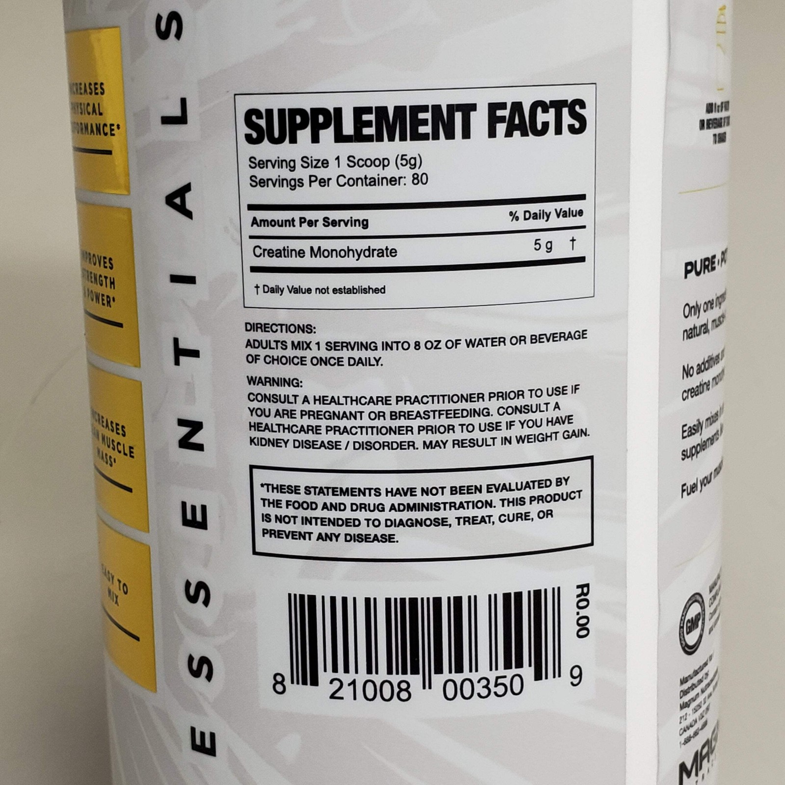 MAGNUM Creatine 100 Pure & Micronized Monohydrate 80 Serv 400g BB 04/27