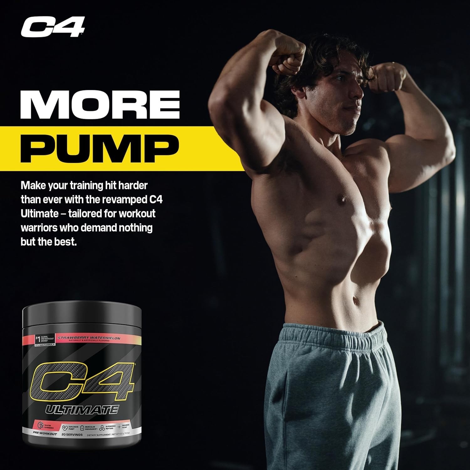 Ultimate Pre Workout Powder Watermelon – Sugar Free Preworkout Energy Supplem…