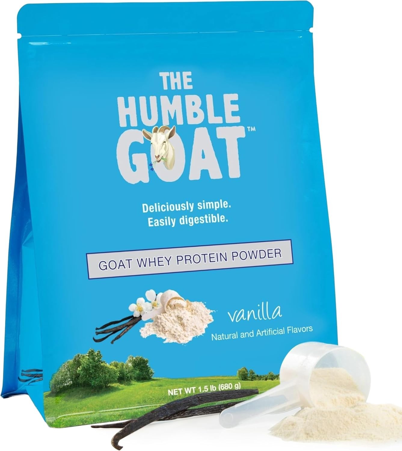 Grass Fed Whey Protein Powder Vanilla 1.5 lb – Made from Goat Milk, Easy to D…