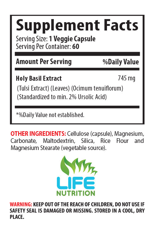 blood pressure control – Holy Basil Extract 750mg 3B – stress relief
