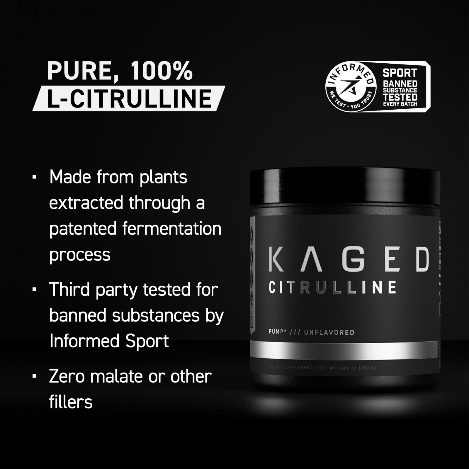 L-Citrulline Powder Unflavored – Boost Nitric Oxide, Enhance Muscle Pumps, 100 S