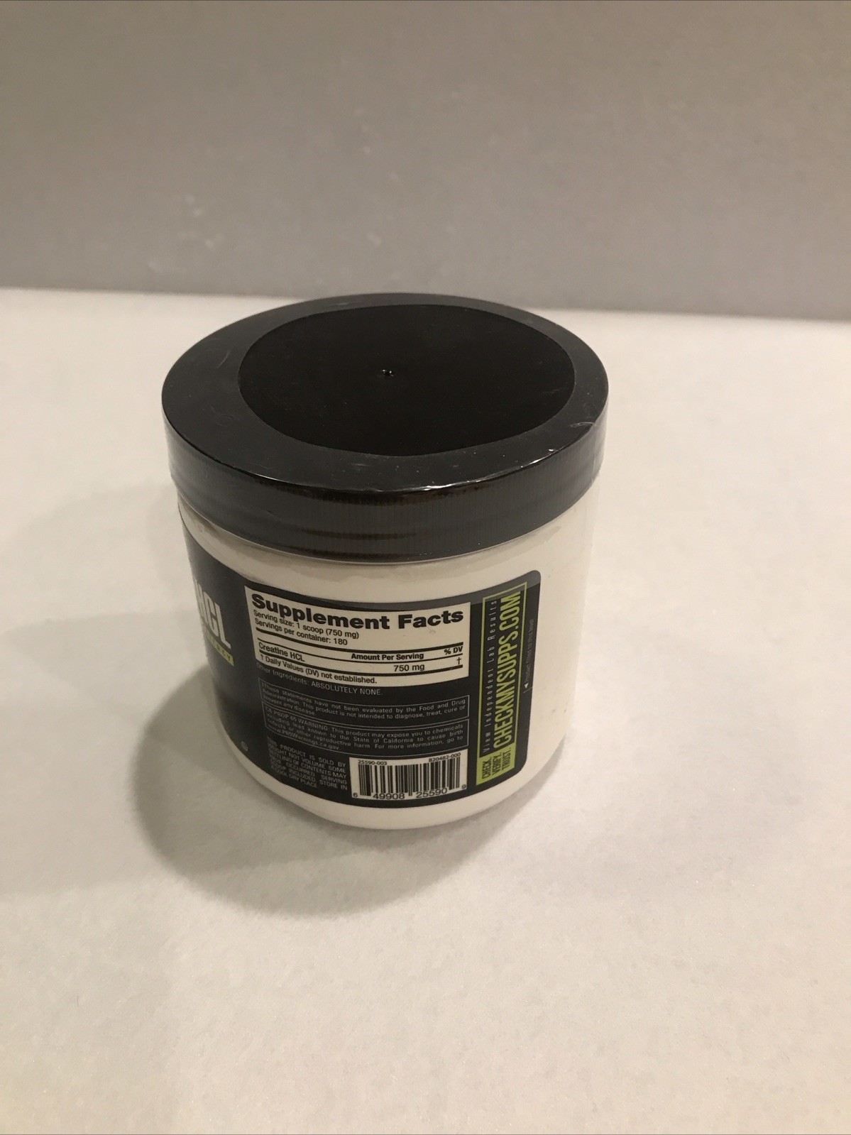 NutraBio Creatine HCl Powder 135g Unflavored Vegetarian Gluten-Free Fitness