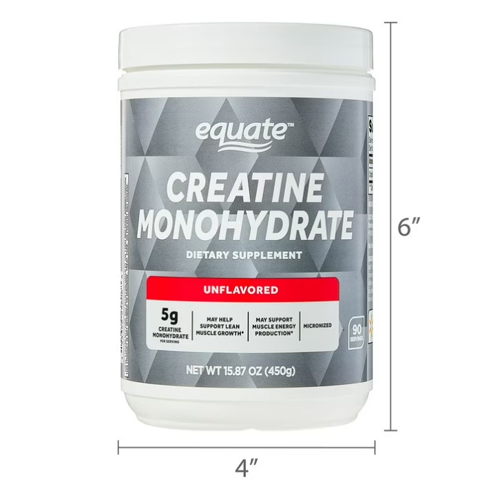 3 Pack Equate Creatine Monohydrate Dietary Supplement, Unflavored, 5g,15.87oz Pk