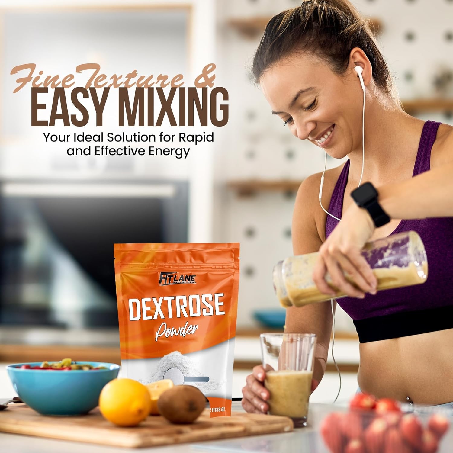 FitLane Dextrose Powder Pure Carb Ingredient Unflavored 40oz 08/27