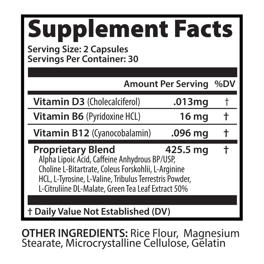 Nitric Oxide Booster Extra Strength Capsules L-Arginine Supplement Muscle Growth