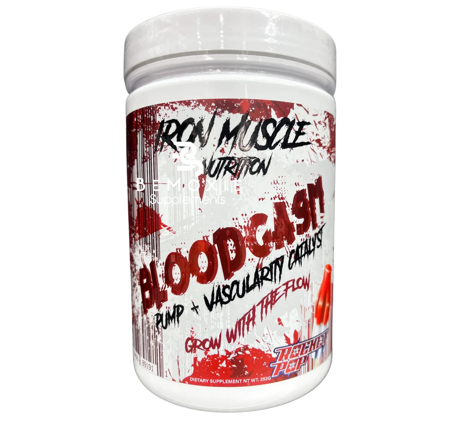 BLOODGASM BY IRON MUSCLE NITRIC OXIDE HUGE PUMPS ROADMAP VASCULARITY ROCKET POP