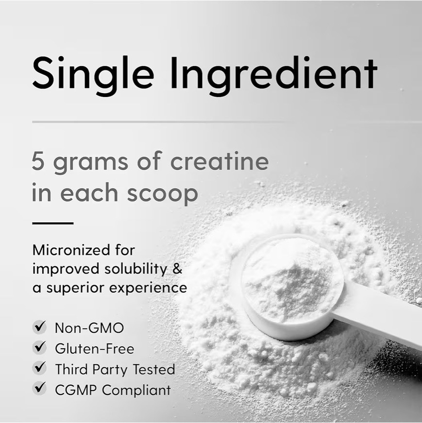 HEARTHY FOODS Creatine Monohydrate Micronized Powder 500G – 100 Servings, 5000mg