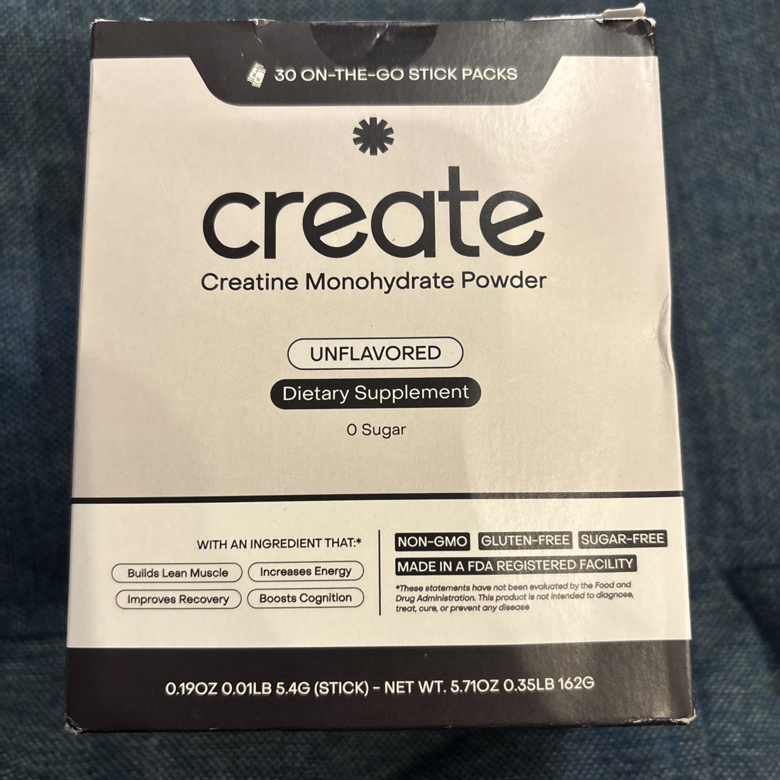 Create Single Serve 30 Packs Creatine Monohydrate Powder 5g Creatine Exp 1/2027