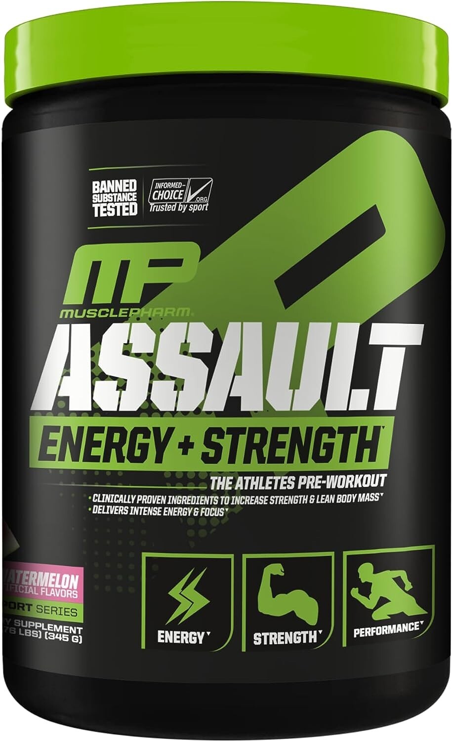 MusclePharm Assault Energy & Strength Pre Workout – 30 Servings, Watermelon