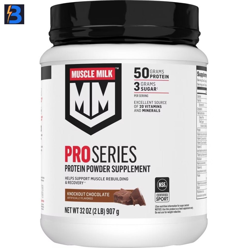Muscle Milk Pro Series Protein Powder – Knockout Chocolate, 2 lbs., Exp. 9/26