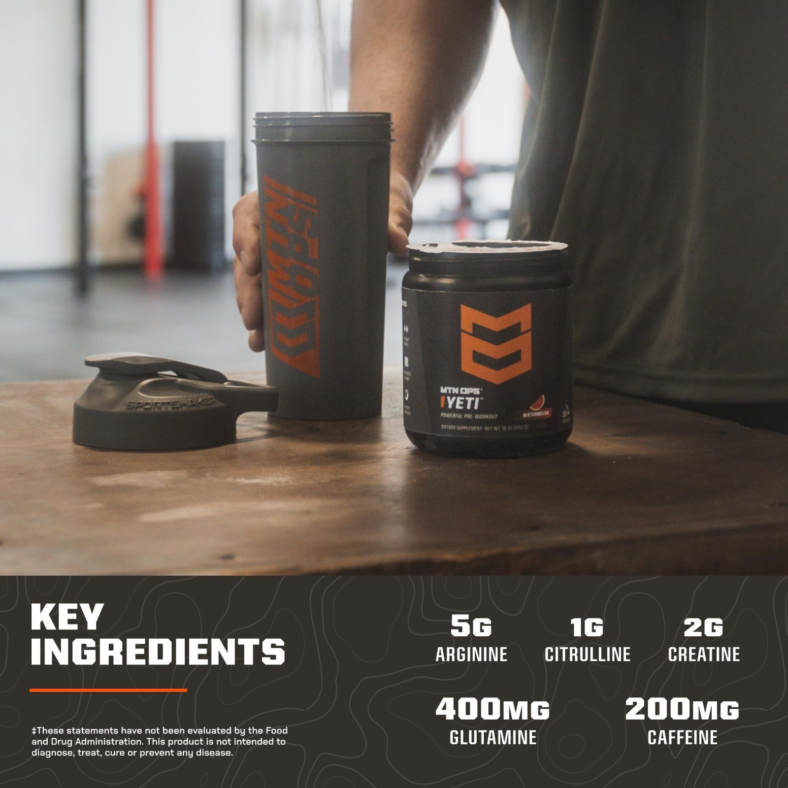 Pre-Workout Powder with Creatine & BCAAs, Peach Zing Flavor, 200mg Caffeine, Ene