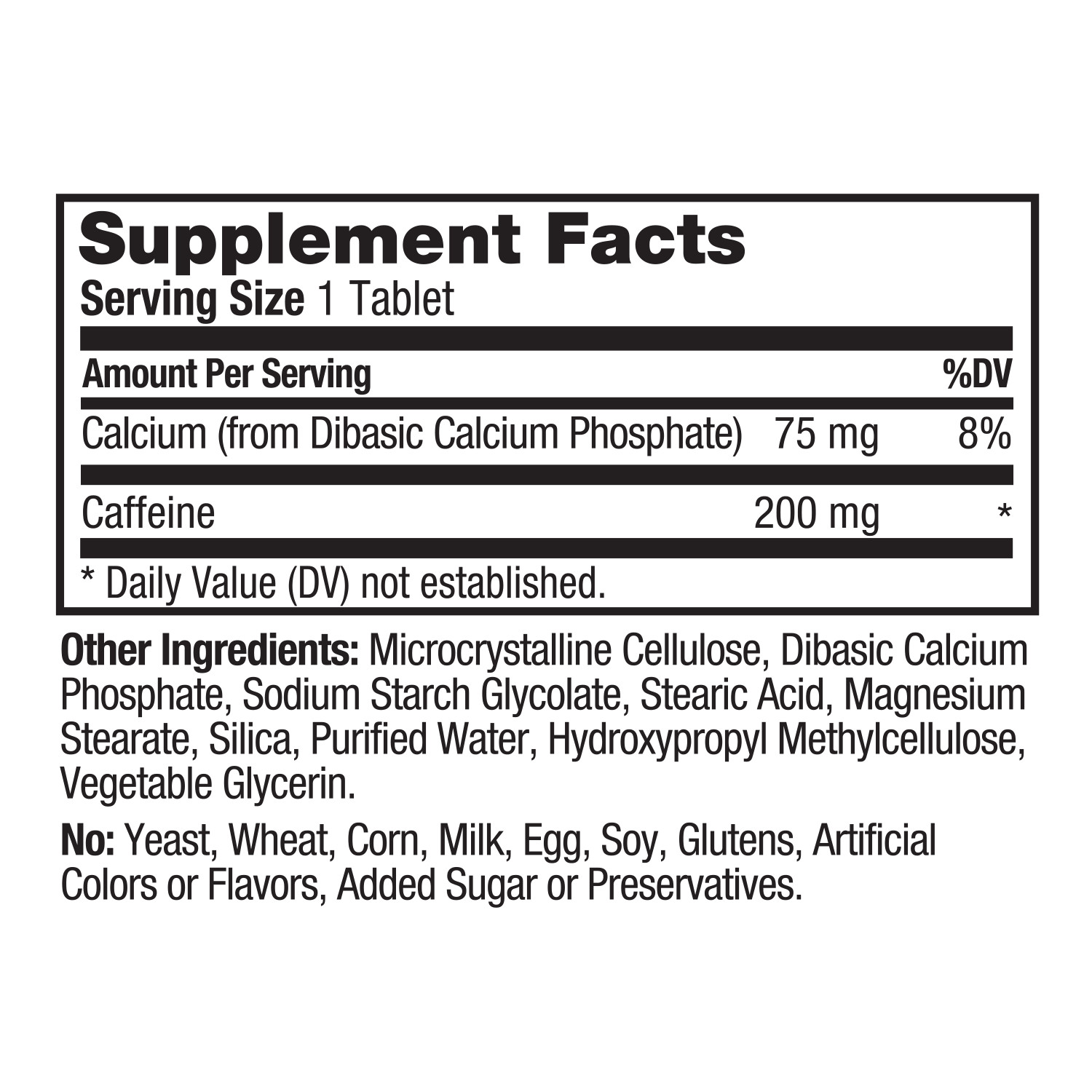 Prolab Caffeine Tablets 200mg – 200ct. | Energy Support, Helps Enhance Endurance
