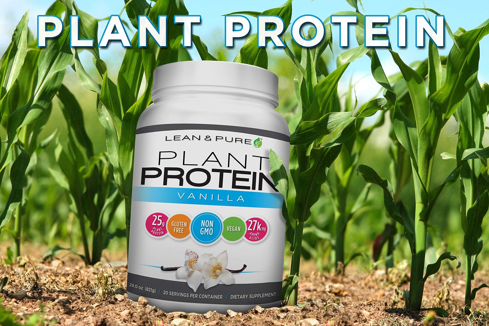 Olympian Labs Plant Vegan Protein Powder 25G Of Protein Non Gmo Gluten Vanilla
