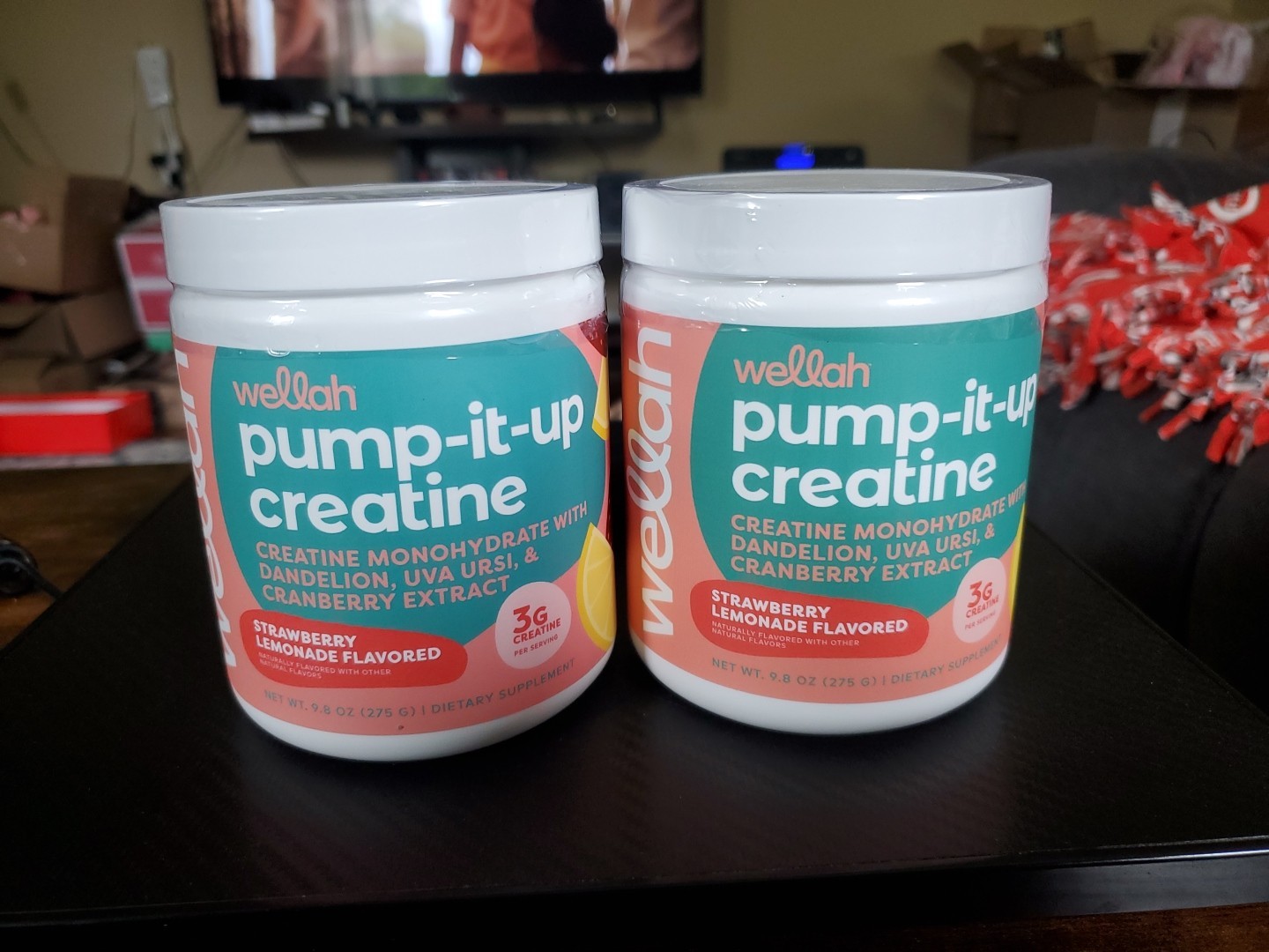 SEALED – (2) Wellah Pump-It-Up Creatine Creatine – 9.8 oz. STRAWBERRY LEMONADE