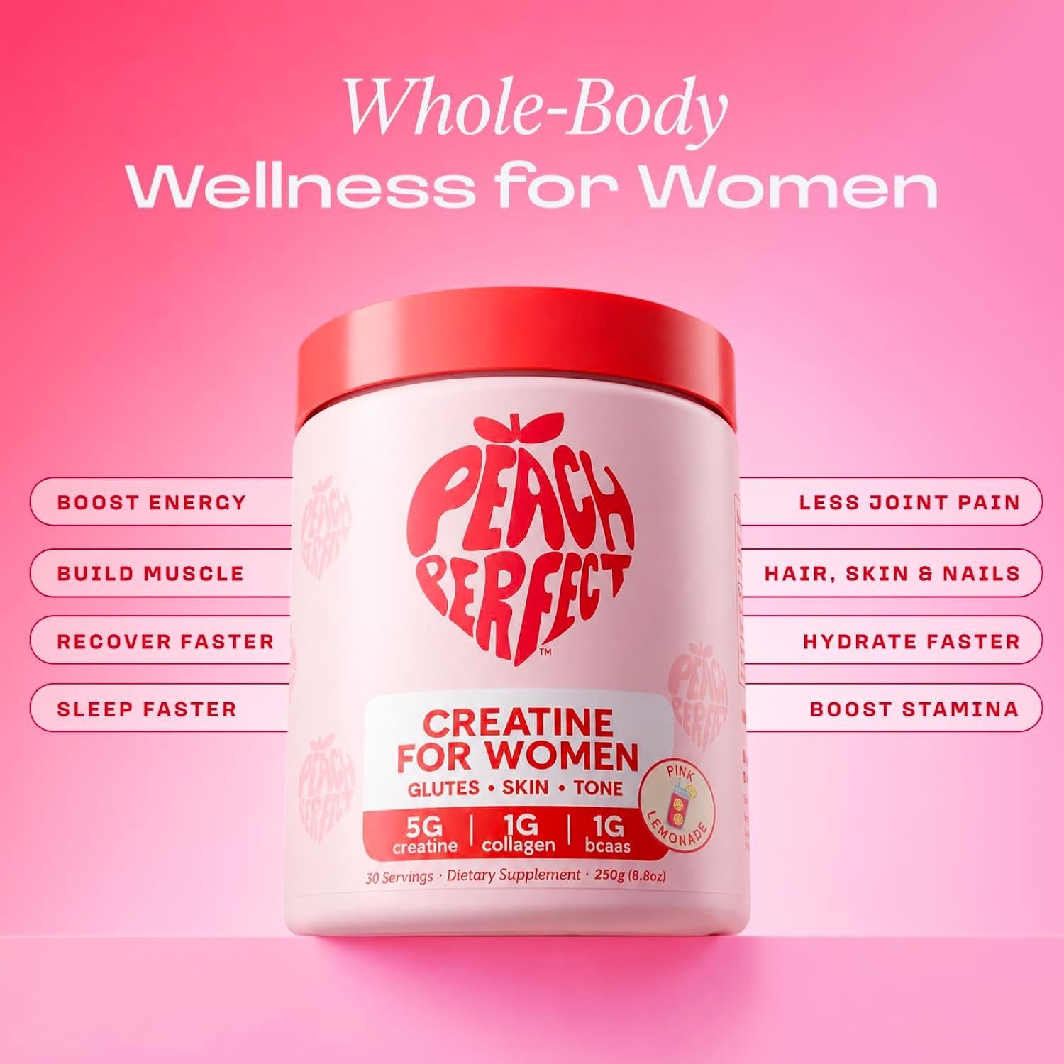 🔥 Creatine Monohydrate Powder For Women BCAA Collagen Glute Strength Workout ✨