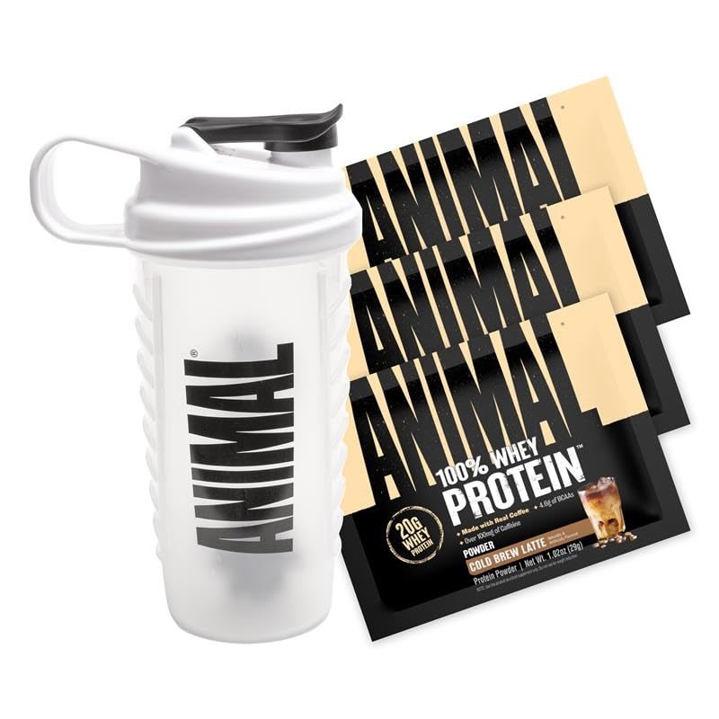 Animal 100 Whey Protein Powder Samples 25oz BPA Free Shaker Bottle – Real In…