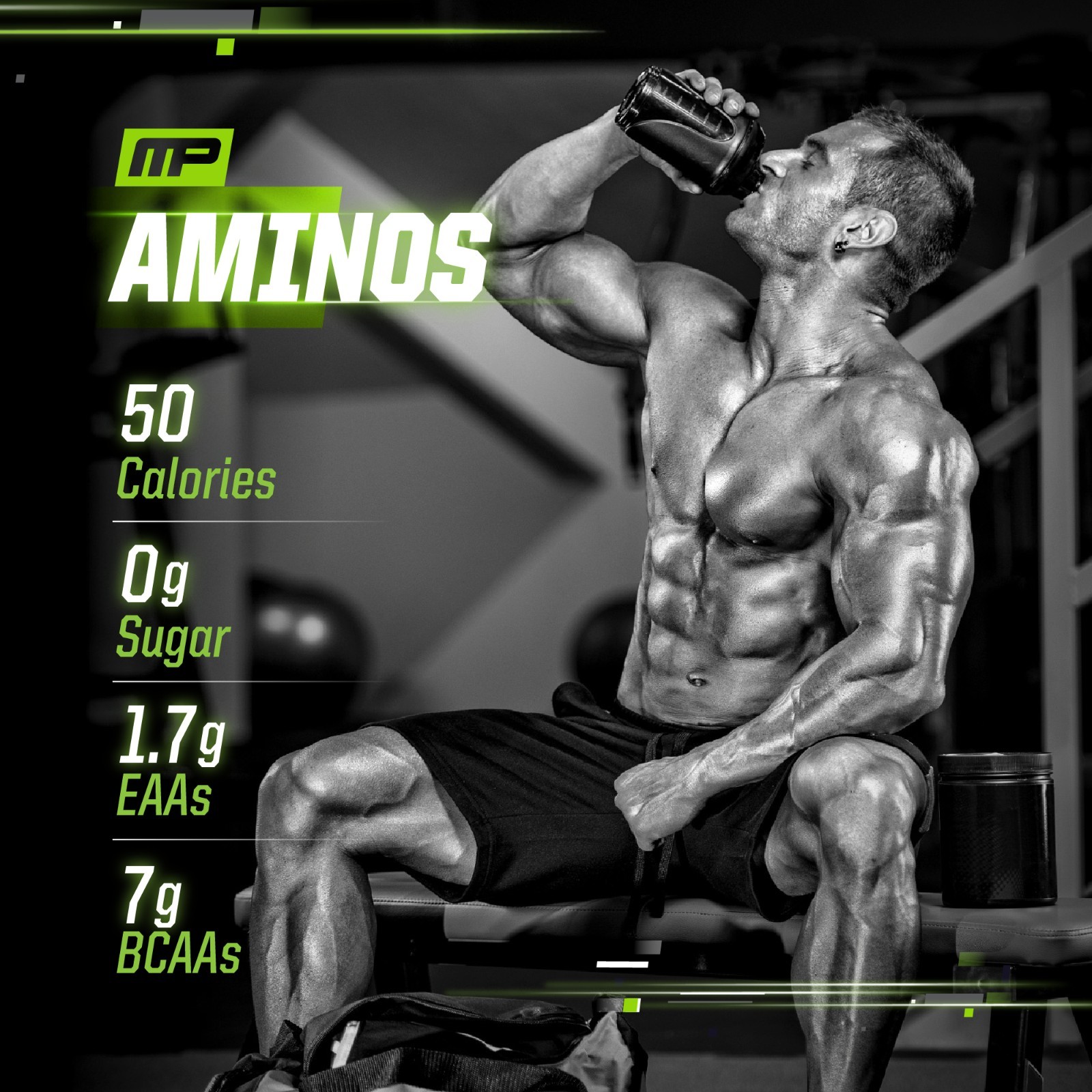 MusclePharm EAA + BCAAs, Post Workout Essential Amino Acids-Sour Candy Flavor