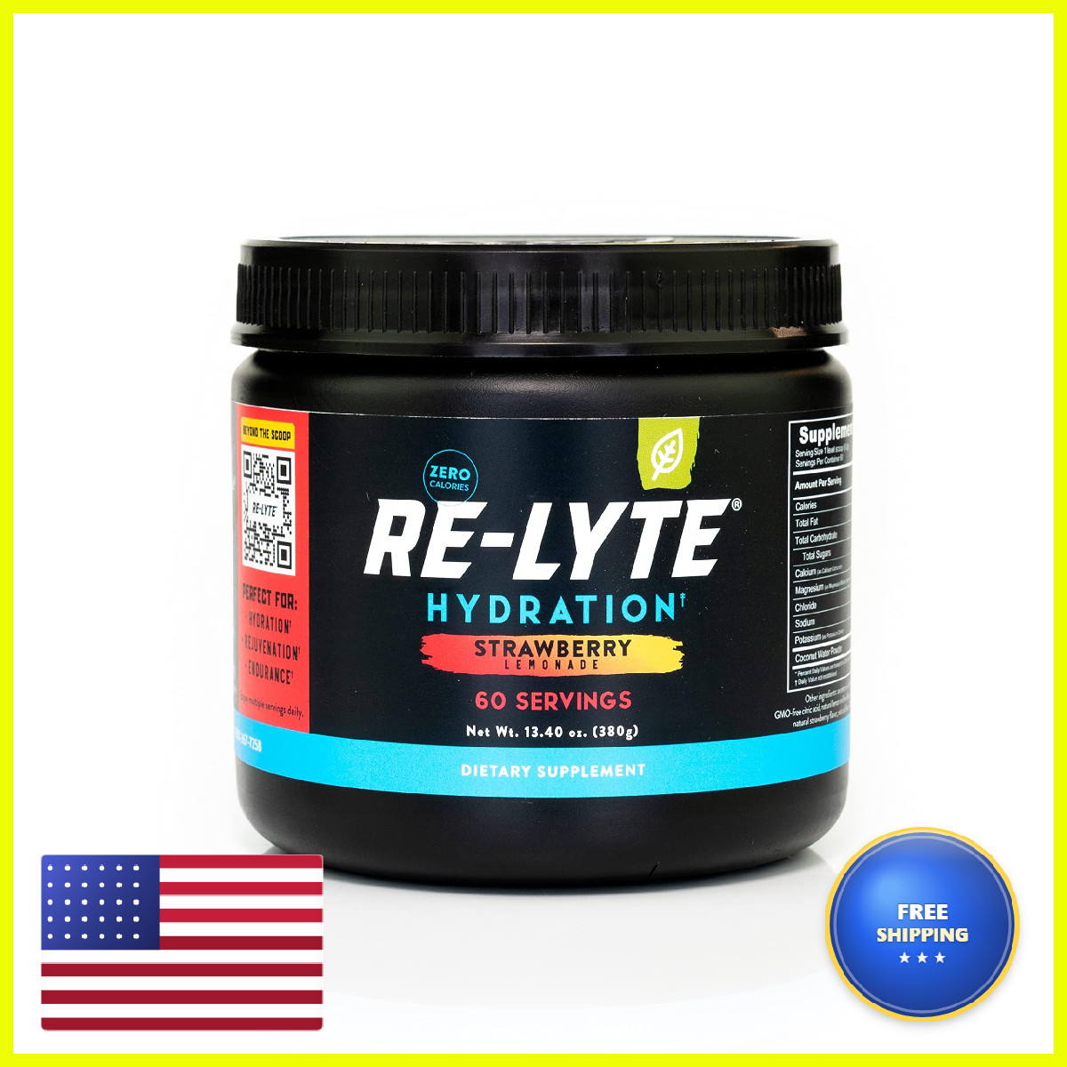 Redmond Re-Lyte Hydration Electrolyte Powder Mix Strawberry Lemonade
