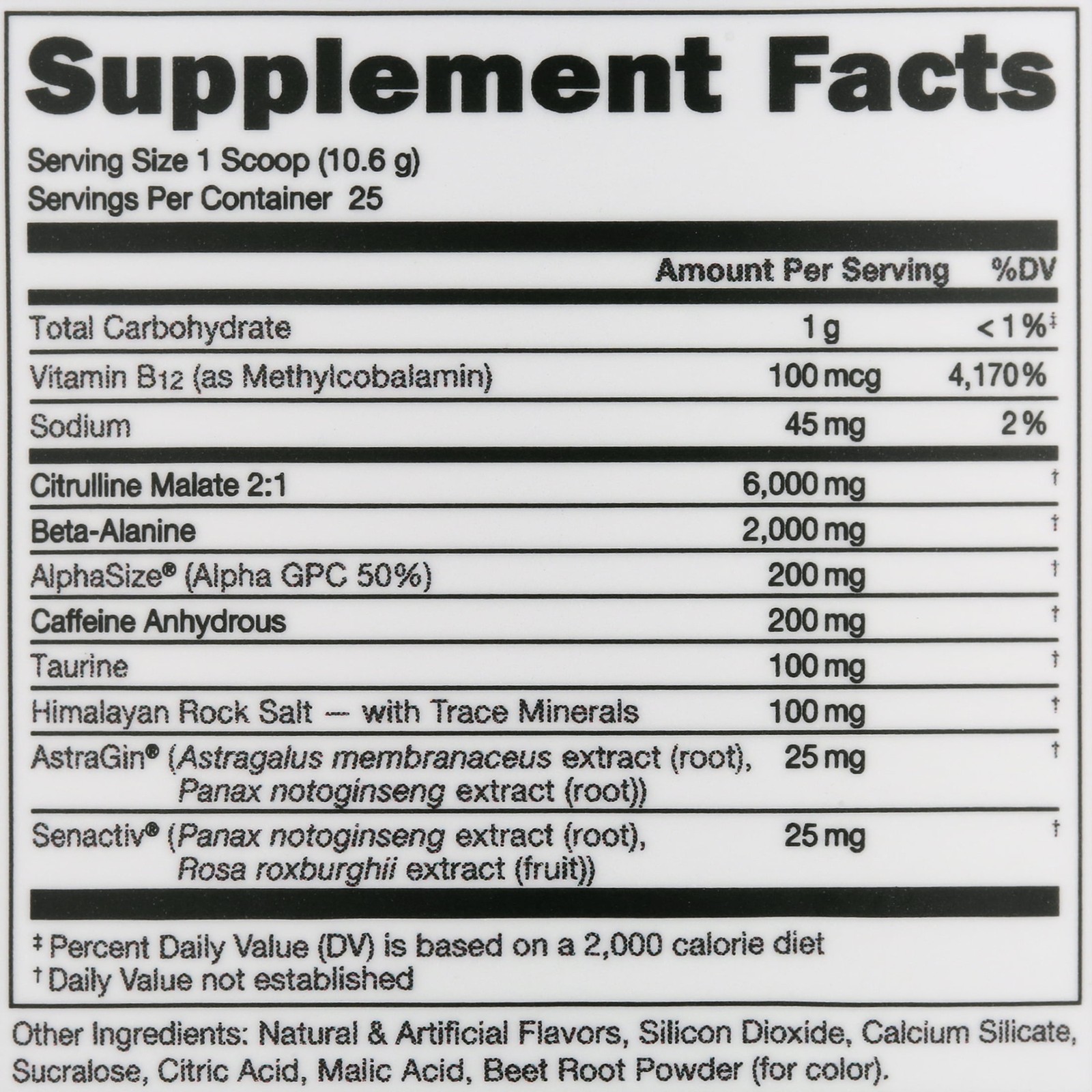 Bucked Up Pre-Workout Powder Supplement, Miami Vice Flavor, 9.3 oz, 25 Servings