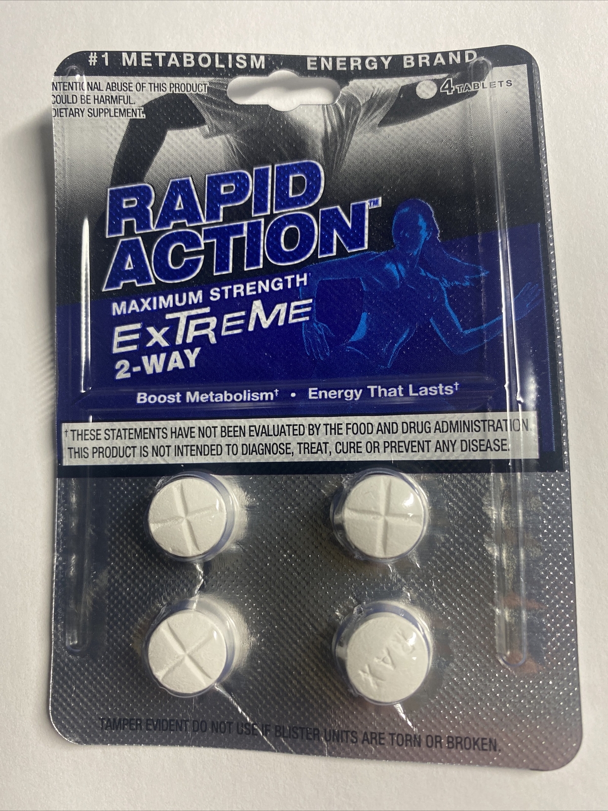 Rapid Action Extreme 2 Way Energy Metabolism 3 packs 12 pills FREE SHIP USA