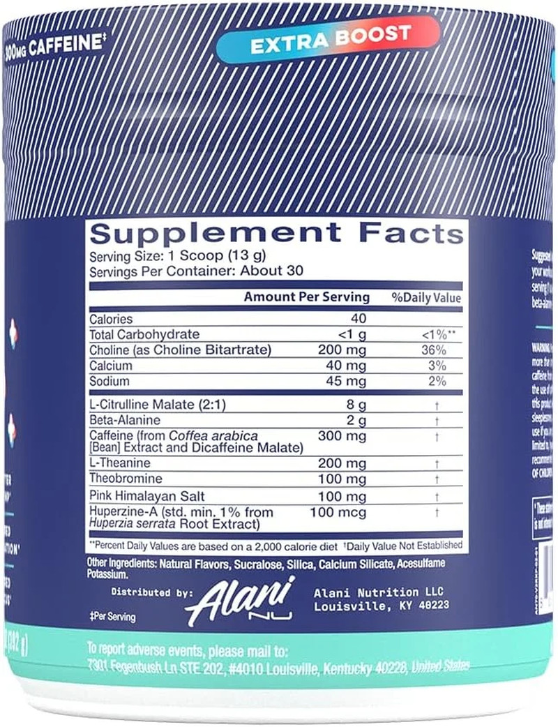 Pre-Workout+ Powder, Rocket Pop, 30 Servings, 300Mg Caffeine