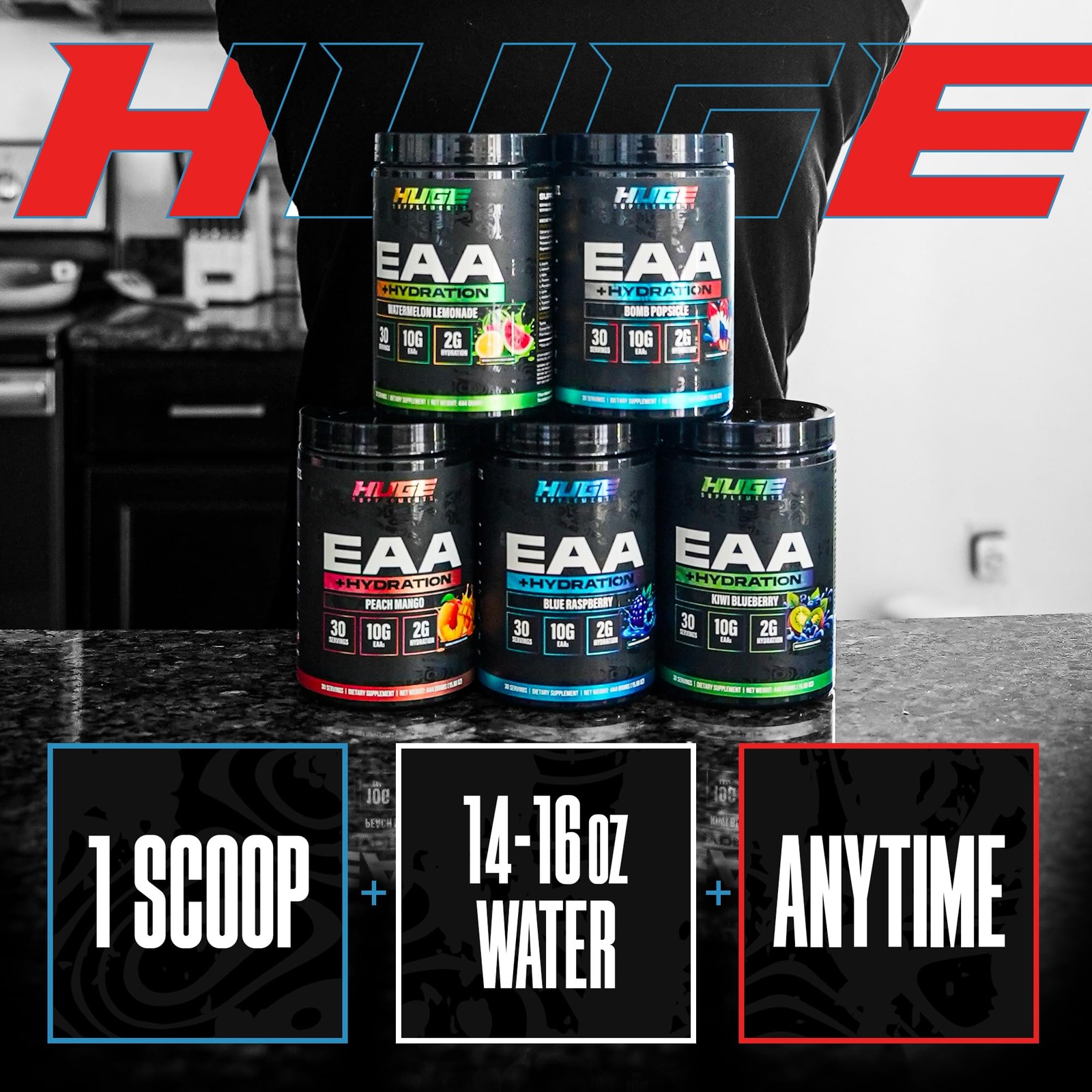 Huge EAA + Hydration, Essential Amino Acids Powder, EAAs & BCAAs, Intra & Pos…