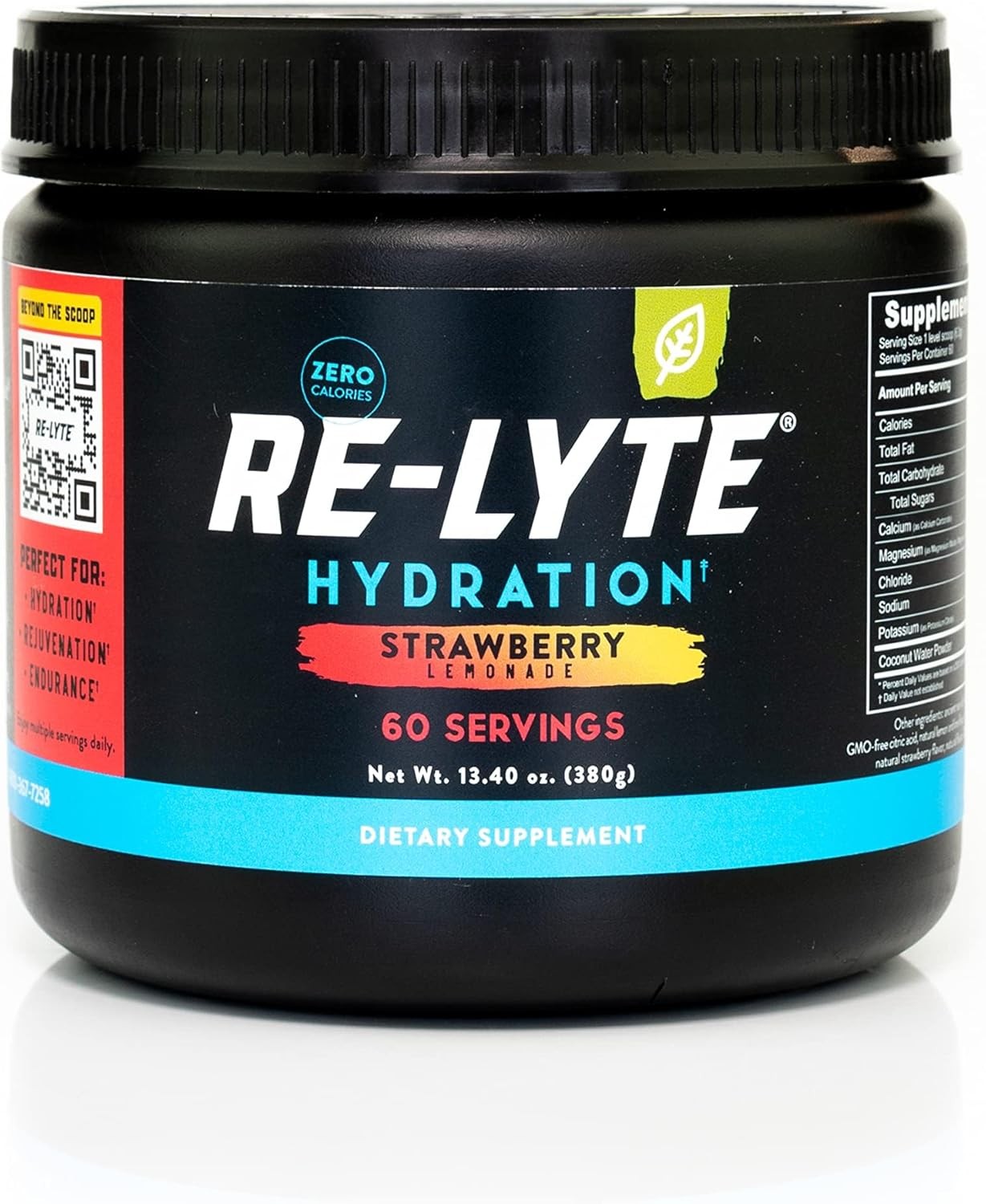 REDMOND Re-Lyte Electrolyte Powder Mix, Strawberry Lemonade, Zero Sugar, 13.76 o