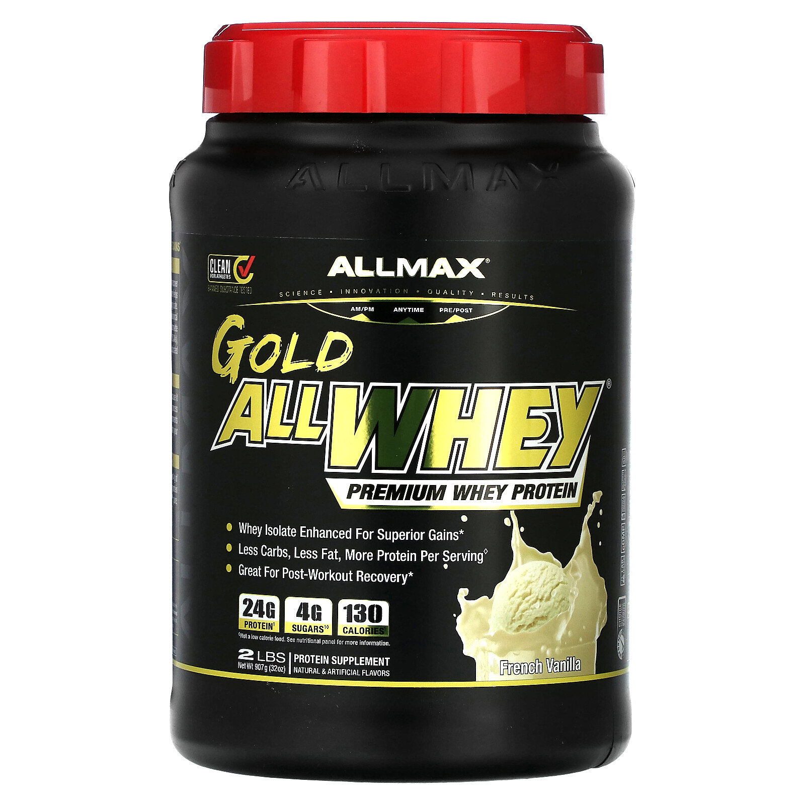 GOLD ALLWHEY®, Premium Whey Protein, French Vanilla, 2 lbs (907 g)