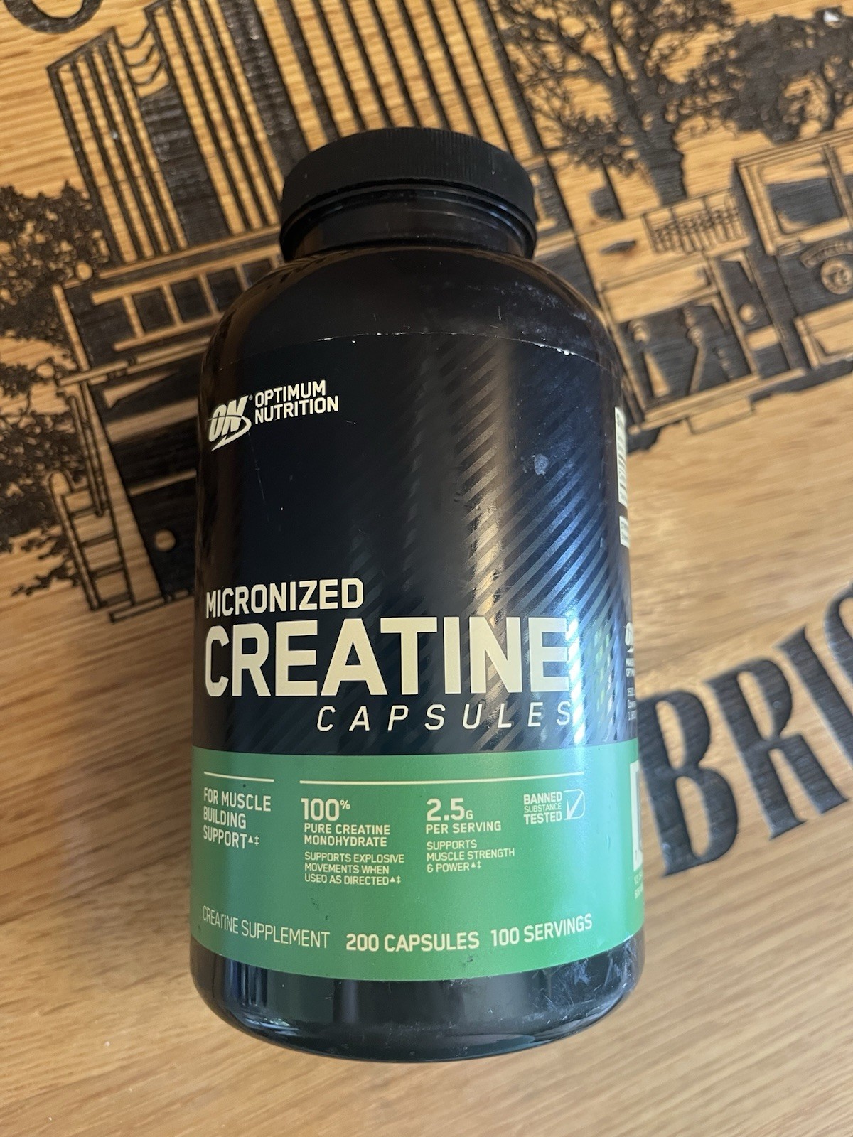 Optimum Nutrition Micronized Creatine Monohydrate, 200 Capsules, 12/27