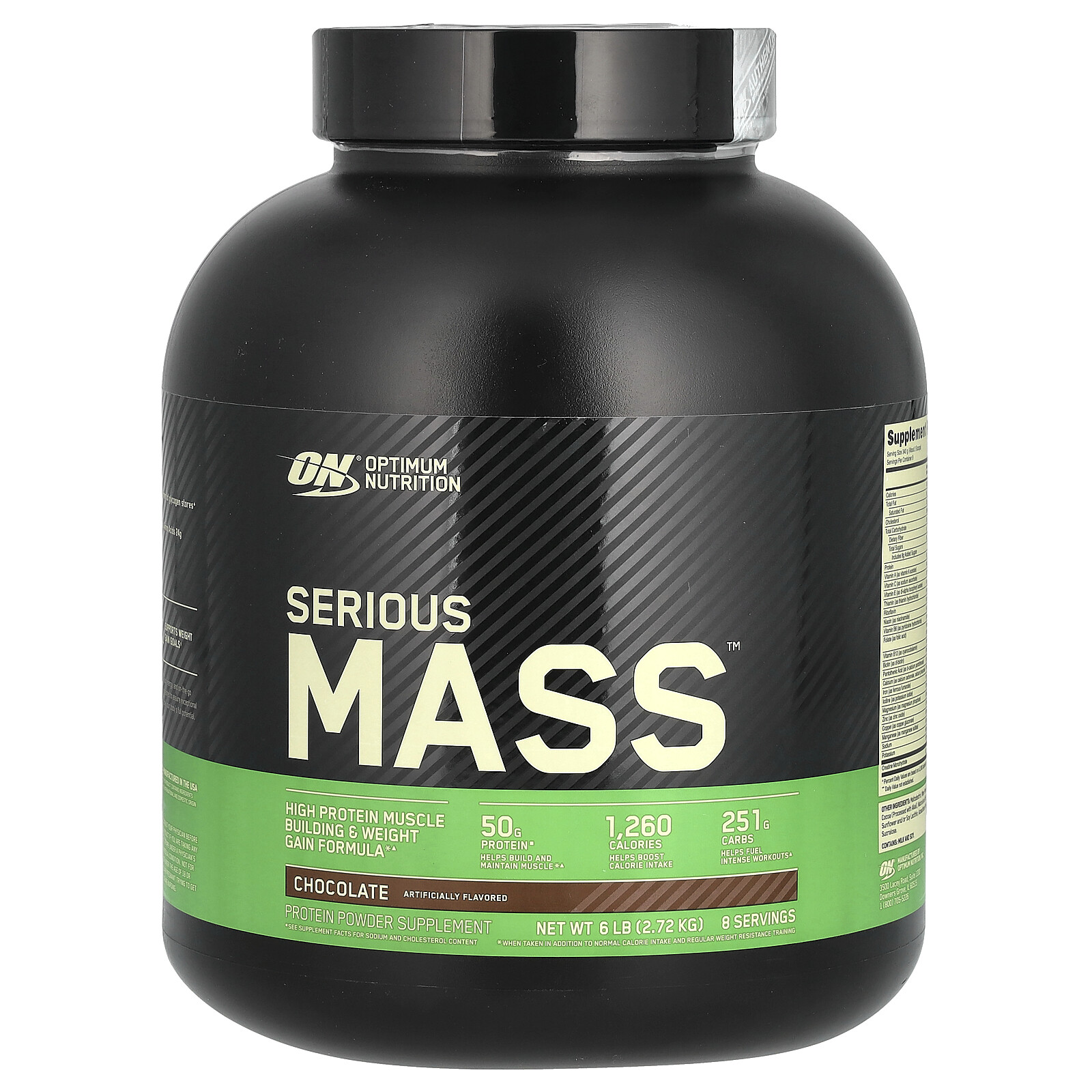 Optimum Nutrition, Serious Mass, High Protein Weight Gain Powder, Chocolate 6 lb