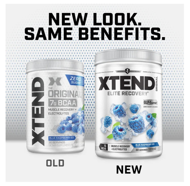 XTEND Original BCAA Powder Blue Raspberry Ice 7g BCAA 30 Servings
