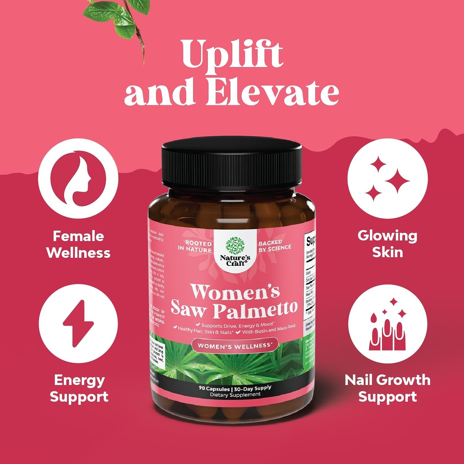 Extra Strength Saw Palmetto for Women 500mg – DHT 90 Count (Pack of 1)