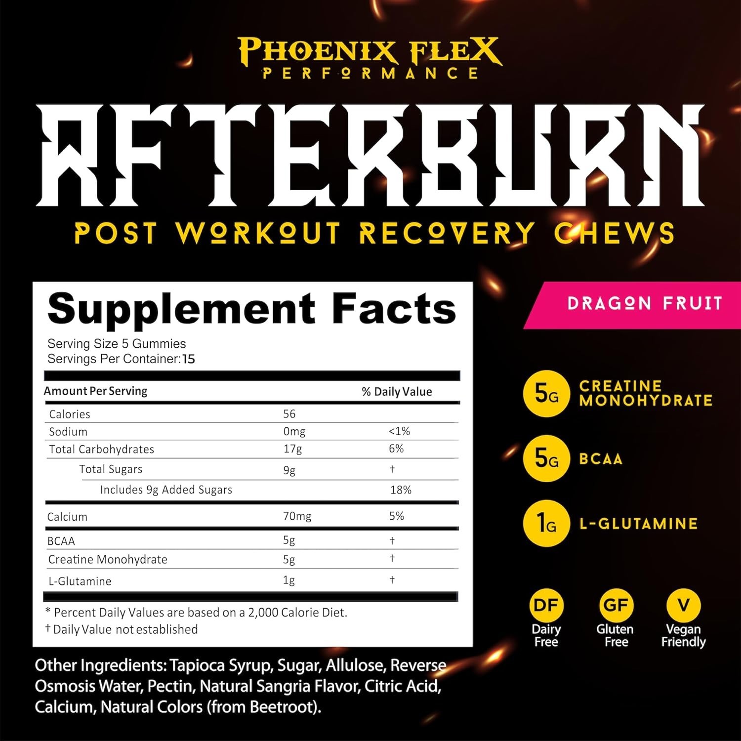 After Burn Creatine Monohydrate Chews Pre Post Workout Recovery Muscle NEW