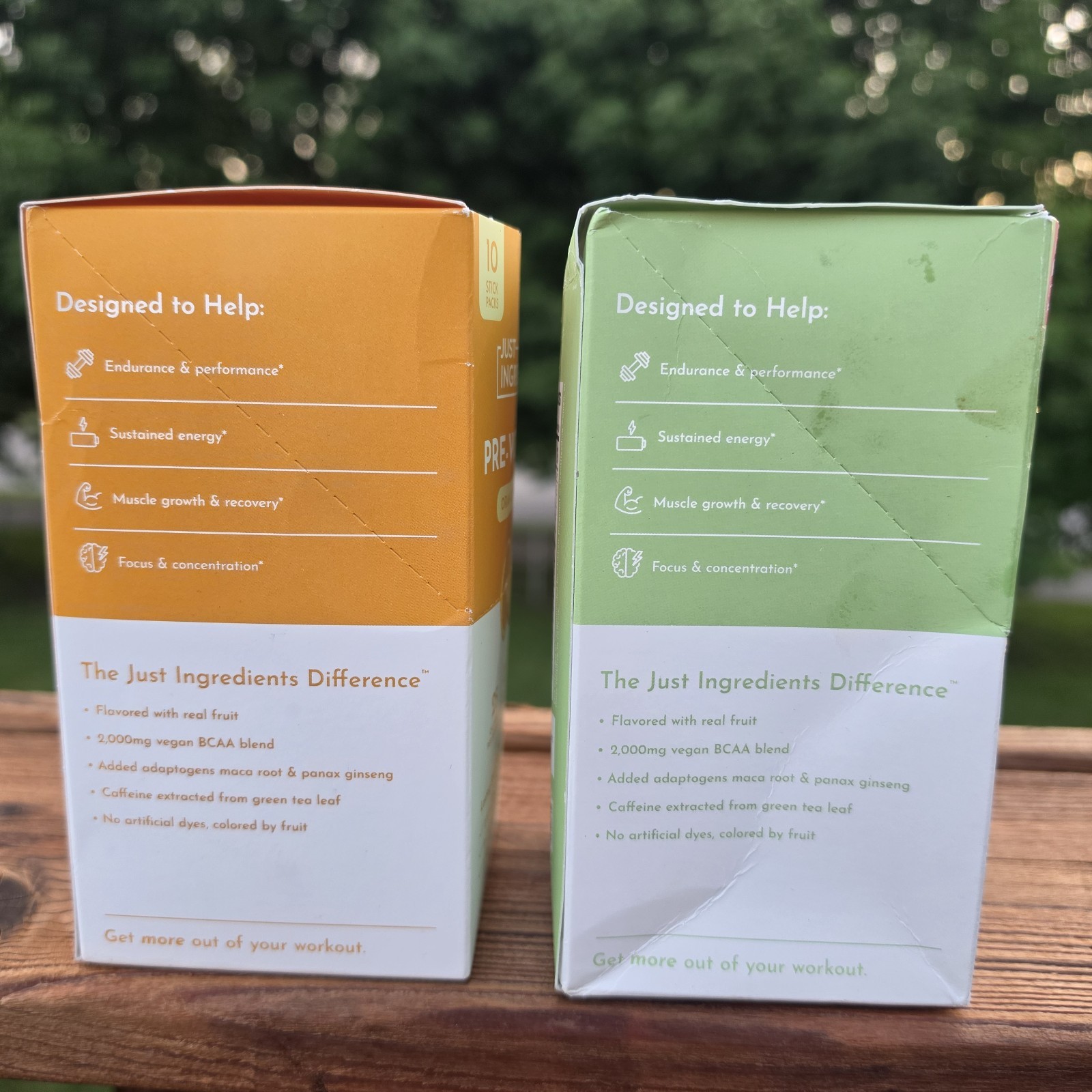 *2*JUST INGREDIENTS Pre-Workout Sports Drink Powder Packet Orange Pineapple-10ct