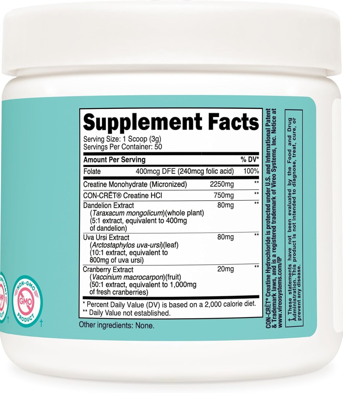 High Quality Micronized Creatine Powder 50 Servings Non GMO Gluten Free