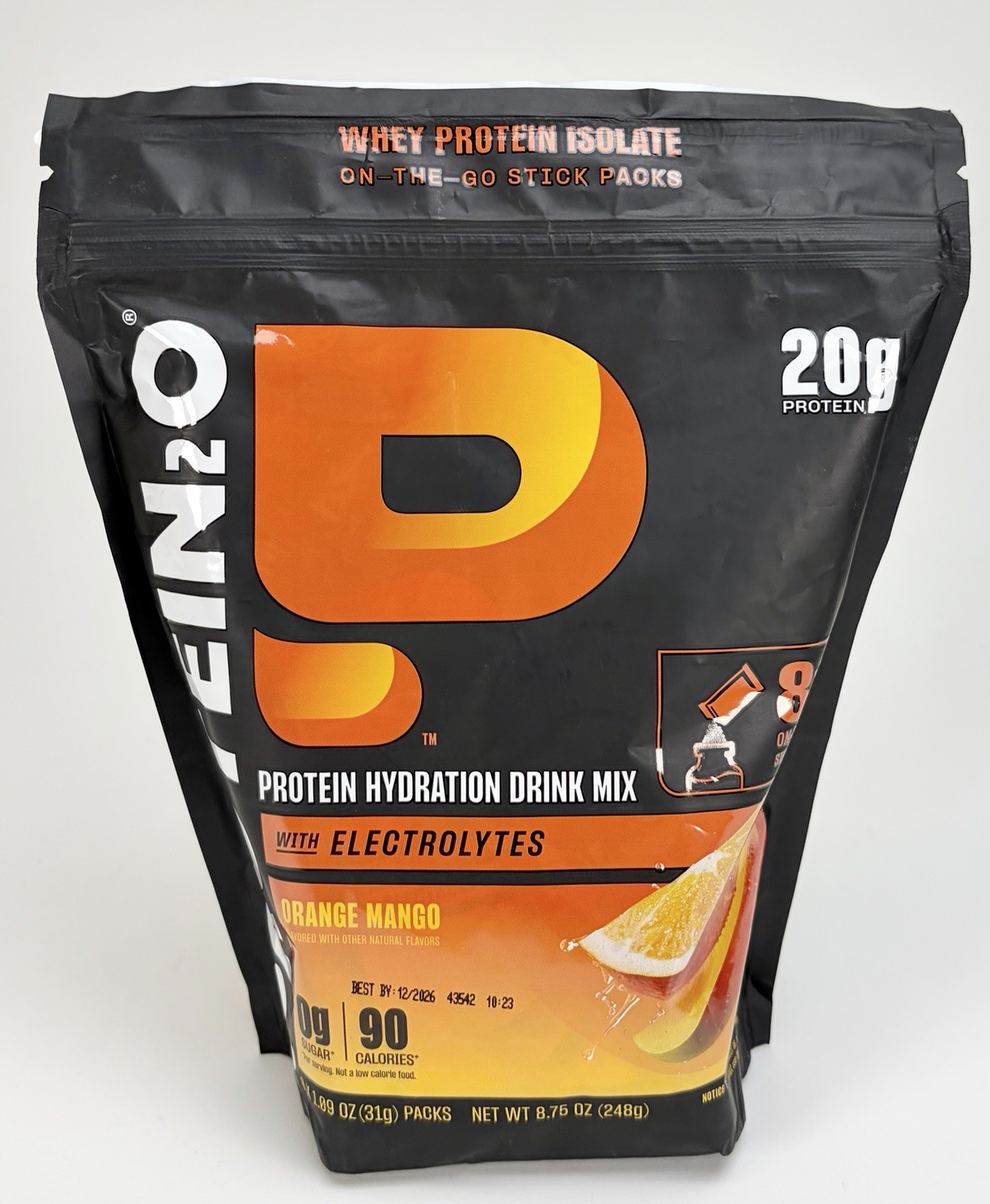 Protein2o Whey Protein Isolate 20g Sugar Free Orange Mango 8-Pack (EXP 12/2026)