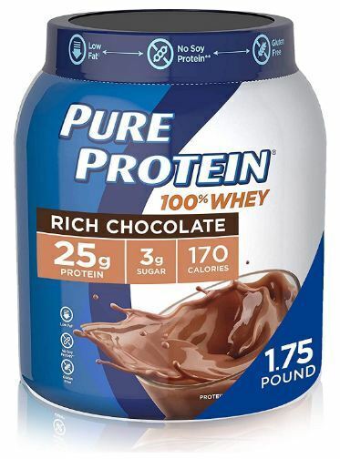 Pure Protein Powder, Whey High Protein, Low Sugar, Gluten Rich Chocolate 1.75lbs