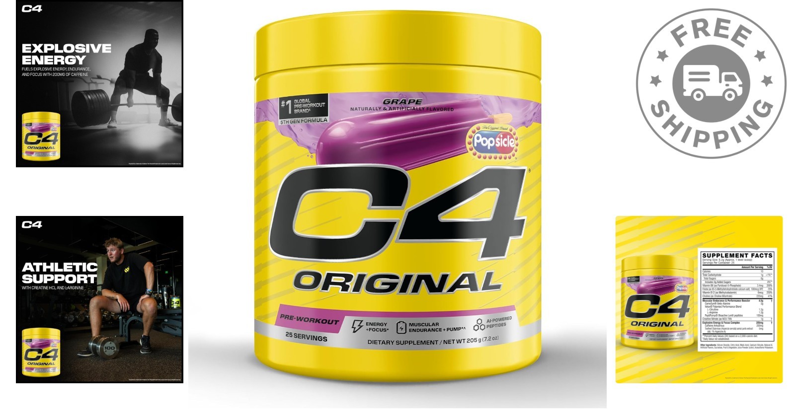Maximize Performance with C4 Pre Workout – 200mg Caffeine, 25 Servings