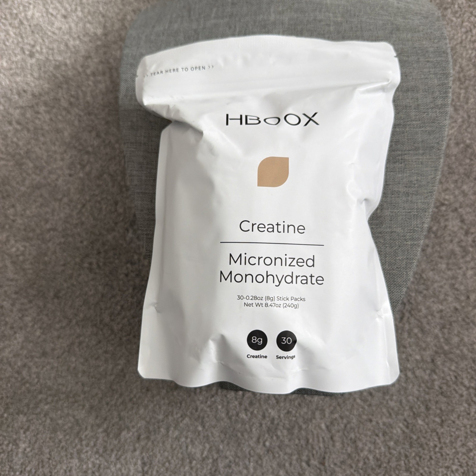HBOOX Creatine Monohydrate 2 packs 30 Stick Packs 8g Exp 10/2027