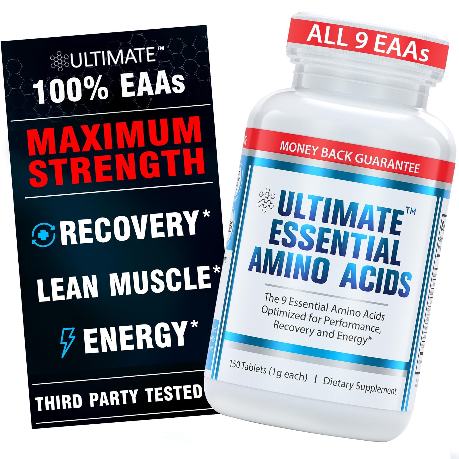 100% Essential Amino Acids for Cutting, Fasting & Workouts – 150 Tablets