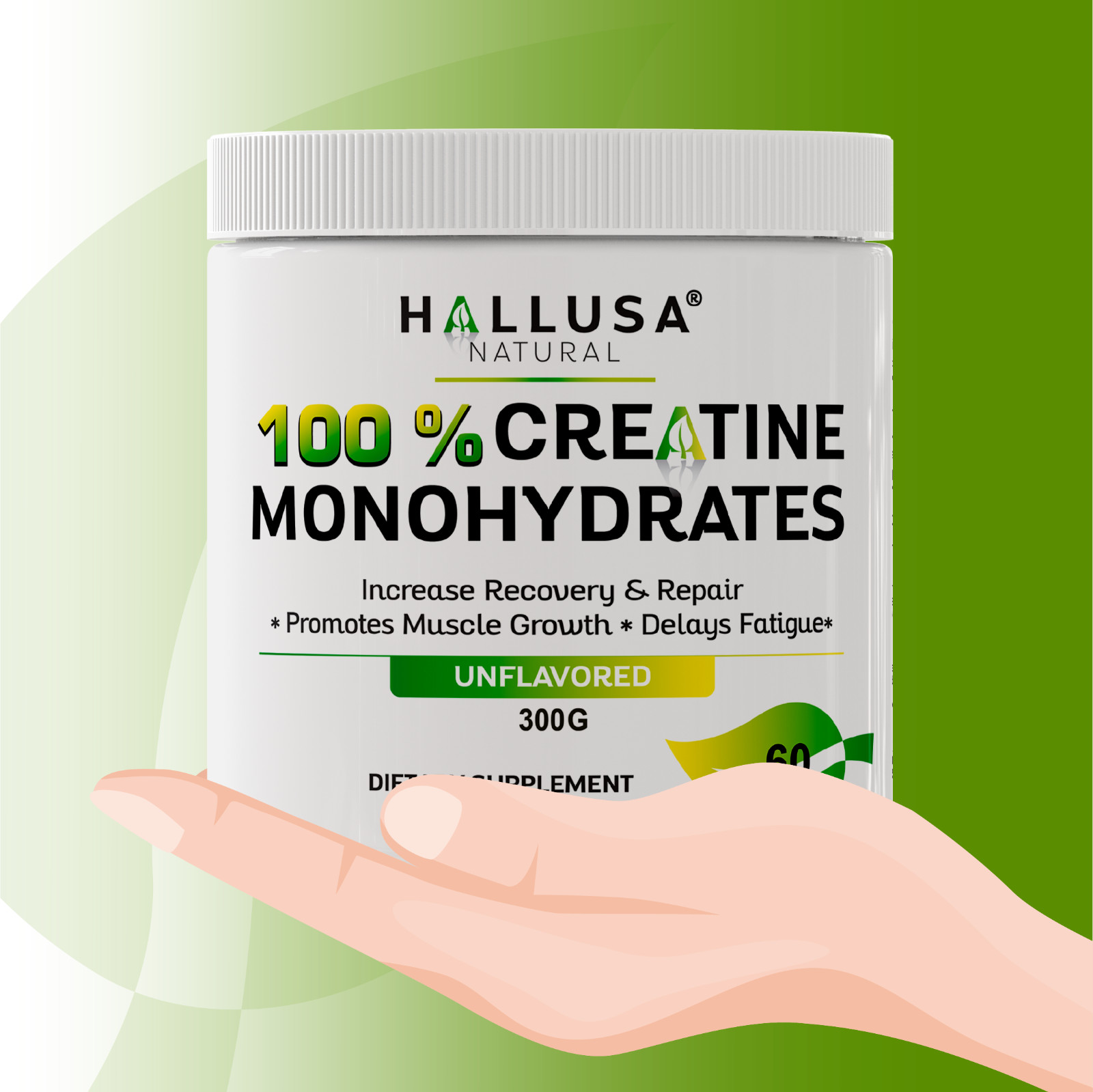 CREATINE Monohydrate Powder – Muscle Development, Enhanced Strength – 60 Serving