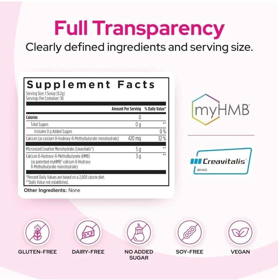 Creatine HMB Powder, 5g Creatine Monohydrate With 3g HMB, Creatvitalis And myHMB