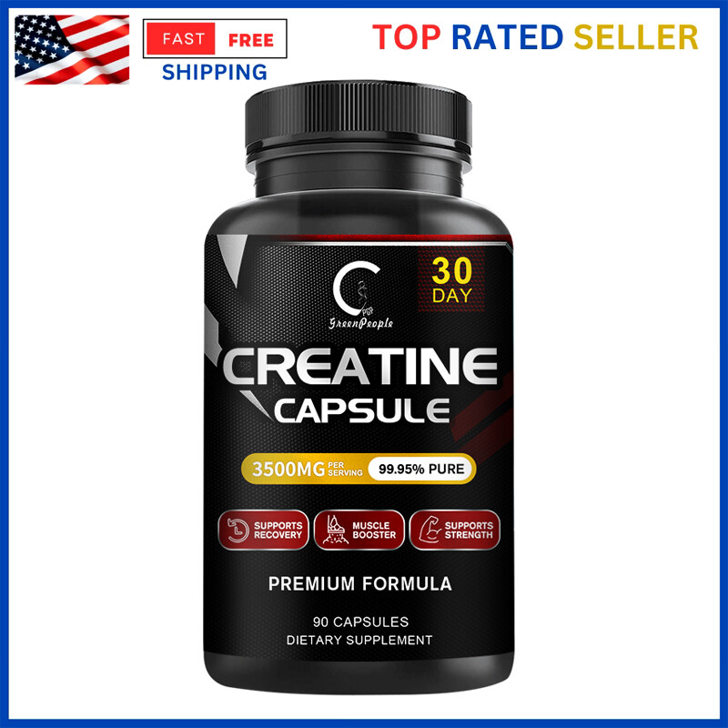 Creatine Monohydrate Capsules – Supports Muscle Growth – Pure Creatine – 90 Caps