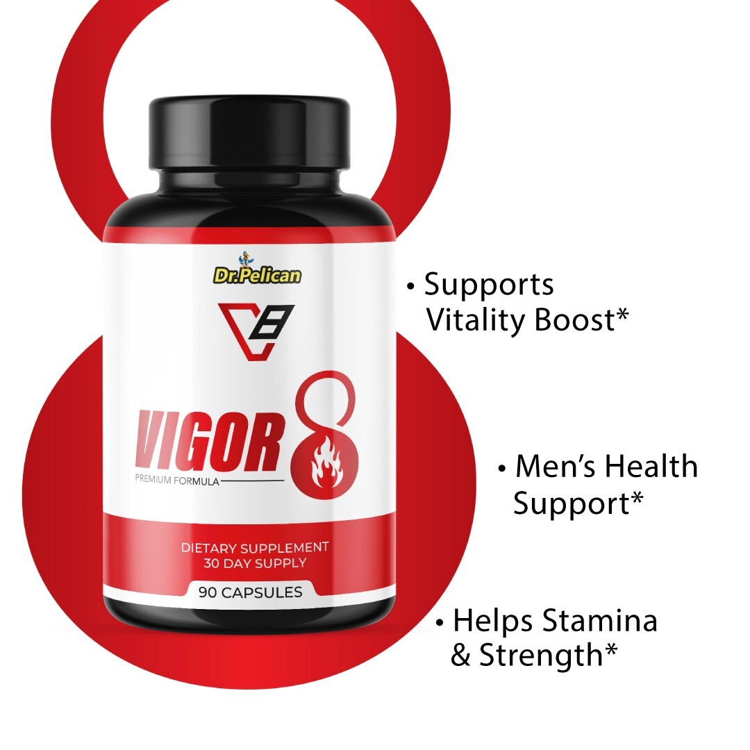 Vigor8- Bodybuilding & Men’s Health Support- 10 Bottles- 900 Capsules