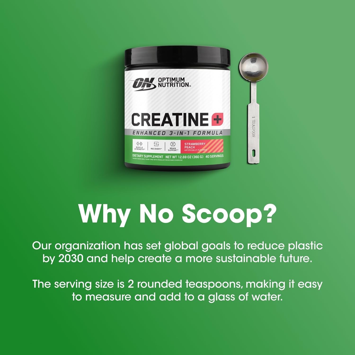 Creatine Monohydrate Plus Powder – Strawberry Peach Flavor, 360g Hydration Blend