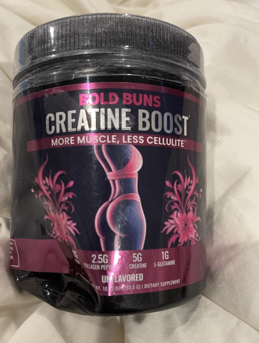 Bold Buns Creatine Boost Powder 10.32 Oz 30 Servings Dented Jar