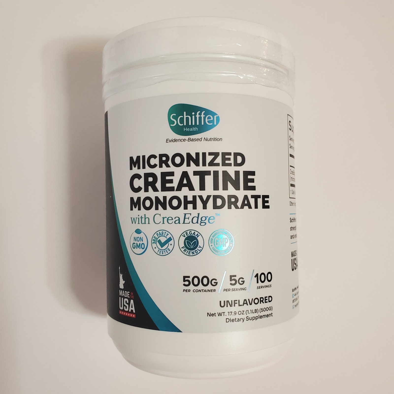 Schiffer 500 g 17.9 oz 100 servings Pure Micronized Creatine Monohydrate Powder