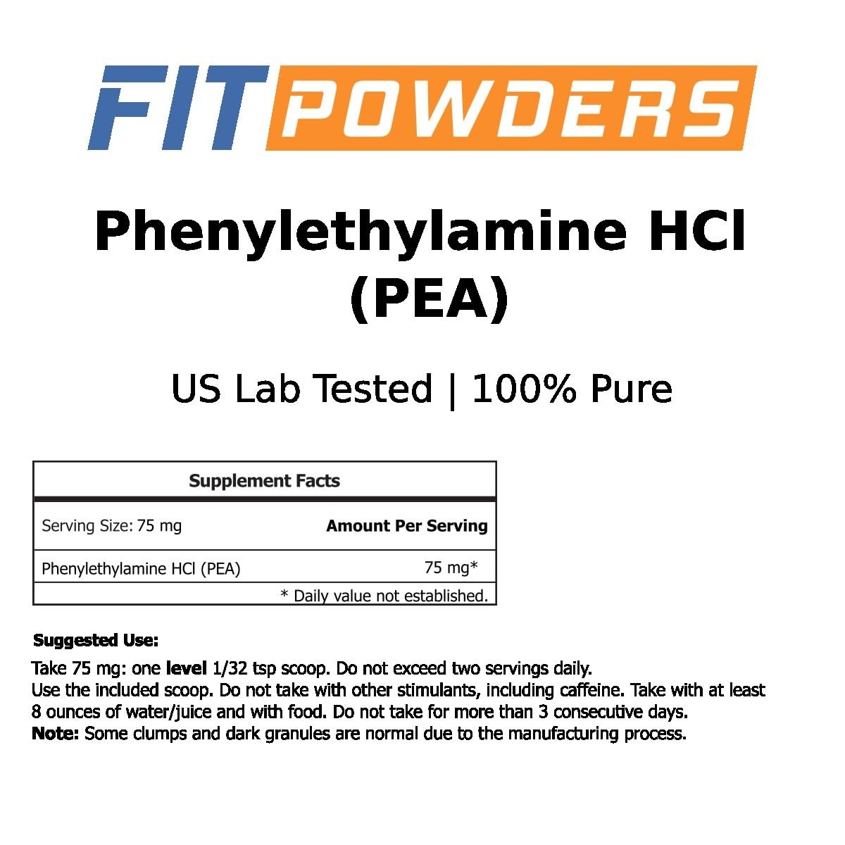 FitPowders Phenylethylamine Supplement (500 Grams) Phenethylamine HCL Form